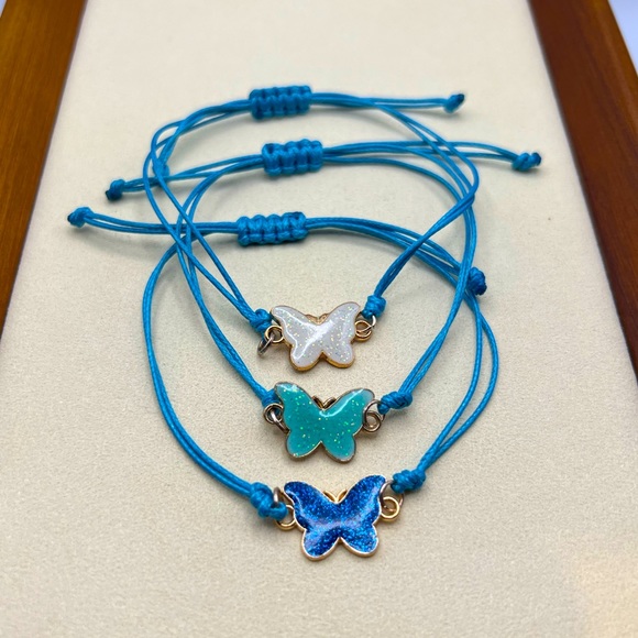 Handmade blue butterfly bracelet EACH SOLD SEPARATELY - Picture 1 of 3